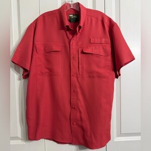 Stillwater Supply Co. Men's Button-Down Short Sleeve Shirt - Red Salmon Size M